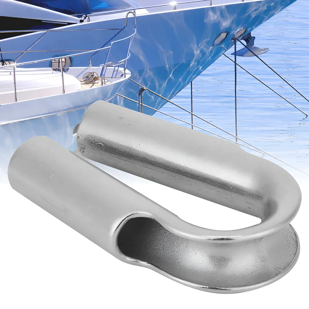 Stainless steel tubular chicken heart sleeve ring set showing round profile and various metric sizes.