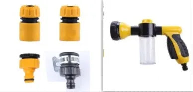 Green high-pressure foam spray water gun with adjustable nozzle for car and garden cleaning.