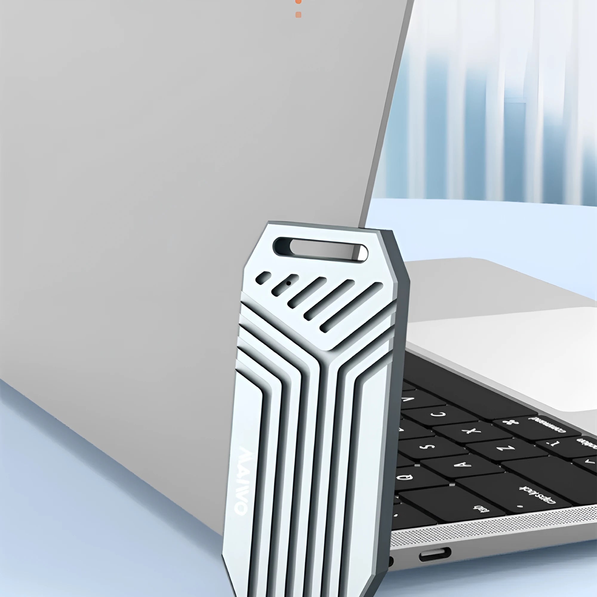 Aluminium Thunderbolt 4 M.2 NVMe SSD external enclosure in silver and grey colour options.