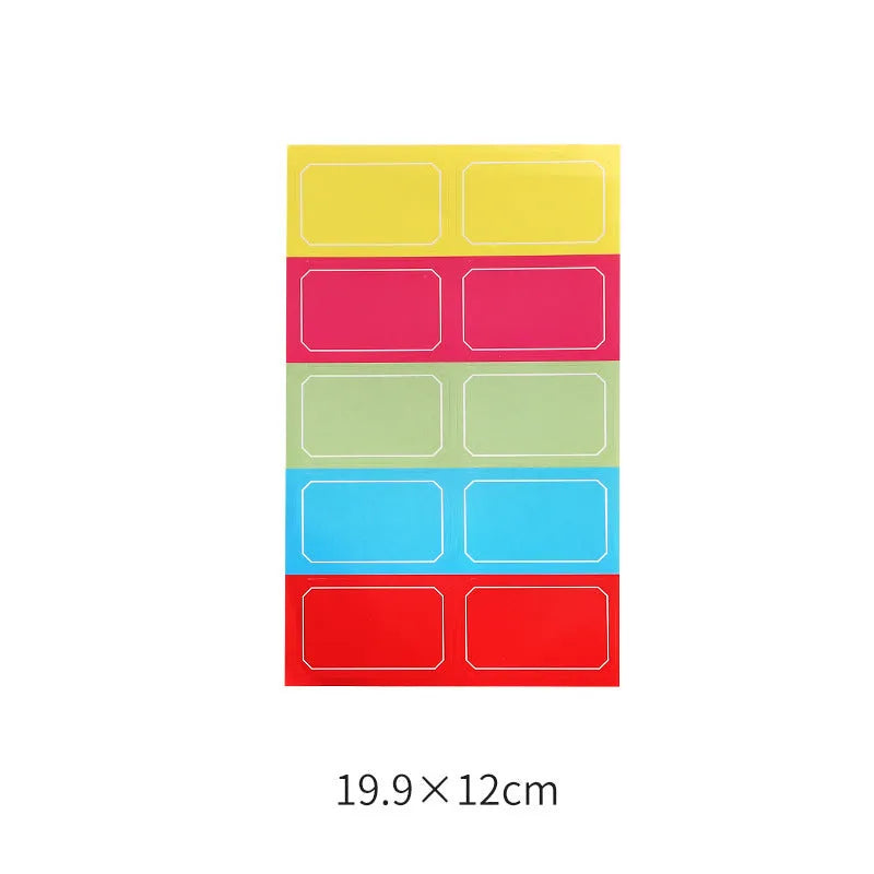 Assorted adhesive stickers and sticky notes showing grid formats and colourful designs with A6 ruler versions