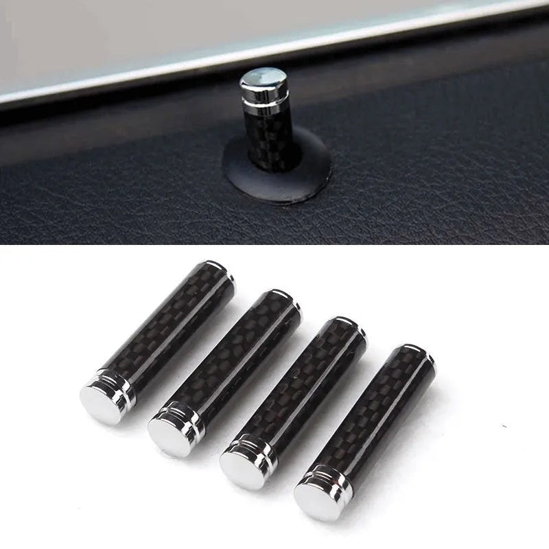 Four carbon fibre door lift covers with metal reinforcement for vehicle interior replacement