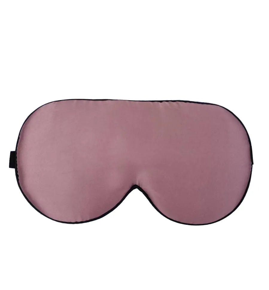 Double-sided mulberry silk eye mask with embroidered print in various colour options