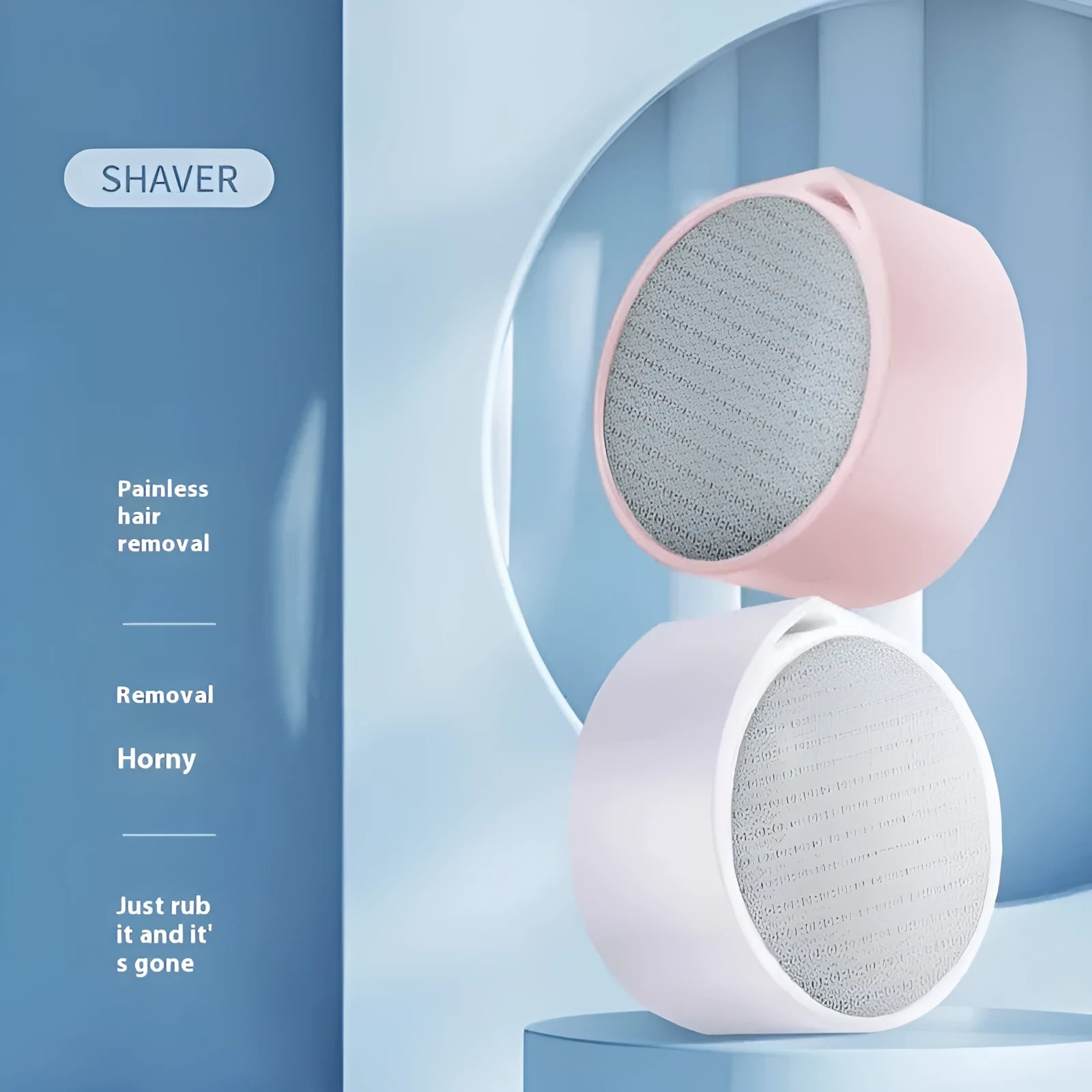 2-in-1 nano glass epilator and foot grinder device in two-tone style