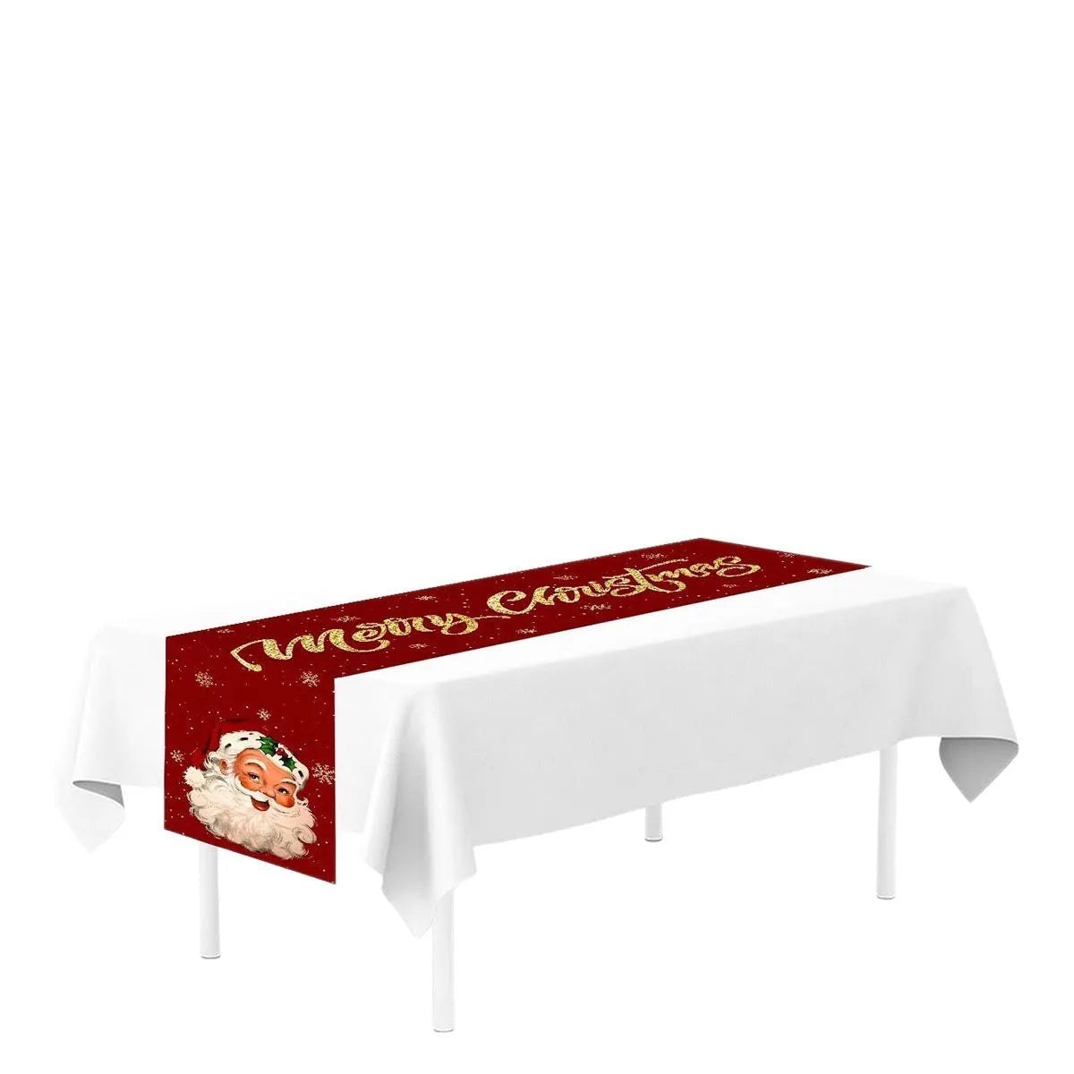 Polyester table flag with Santa Claus design for Christmas party decoration