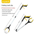 Blue plastic and aluminium trash folder artifact sewer pliers with clip mechanism