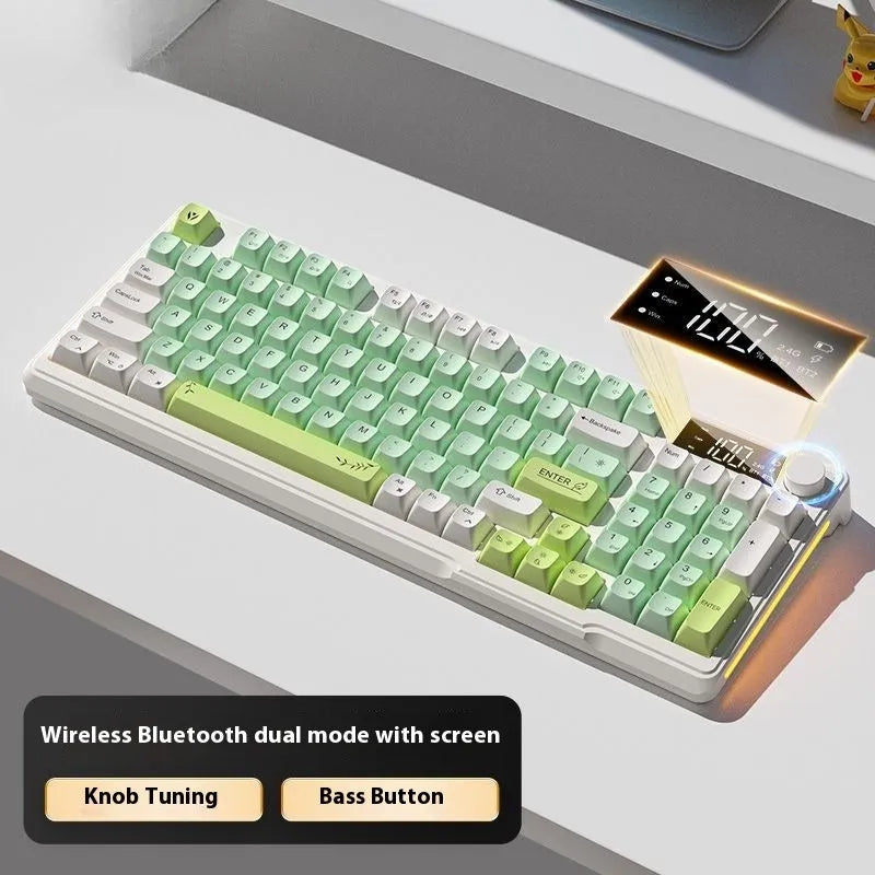 Wireless Bluetooth keyboard and mouse combo in blue white colour with compact design and ball-shaped keycaps
