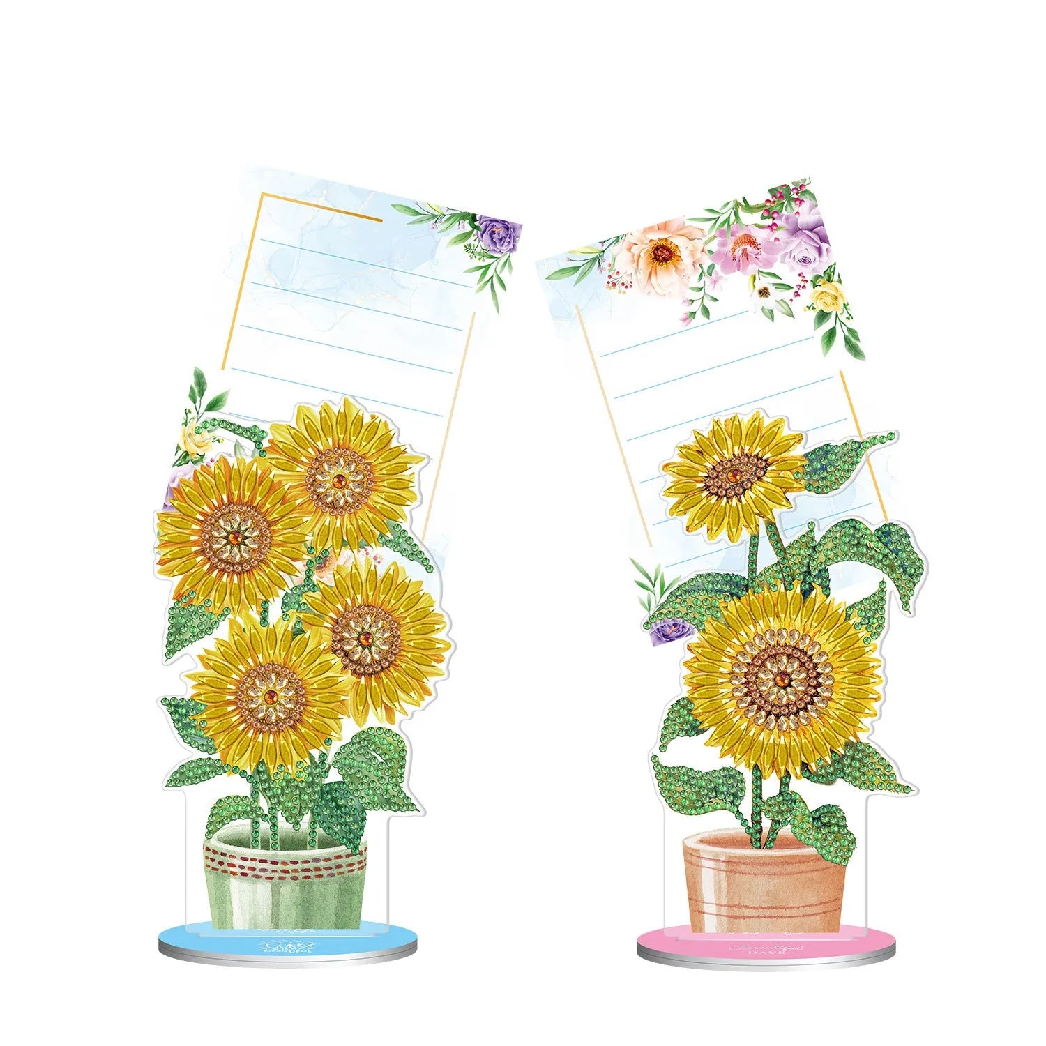 Handmade diamond painting desktop decoration with note clip, American style frameless design
