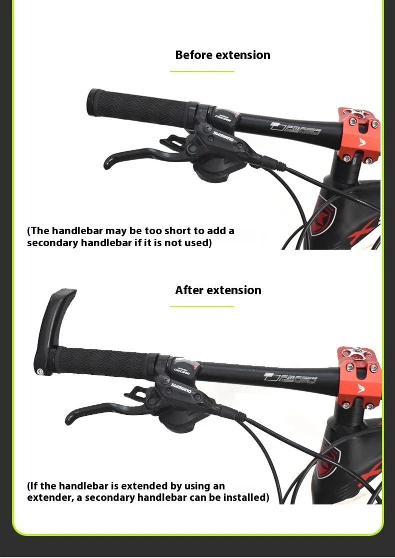 Aluminium alloy bicycle handlebar extension rod with 15-20mm adjustment range