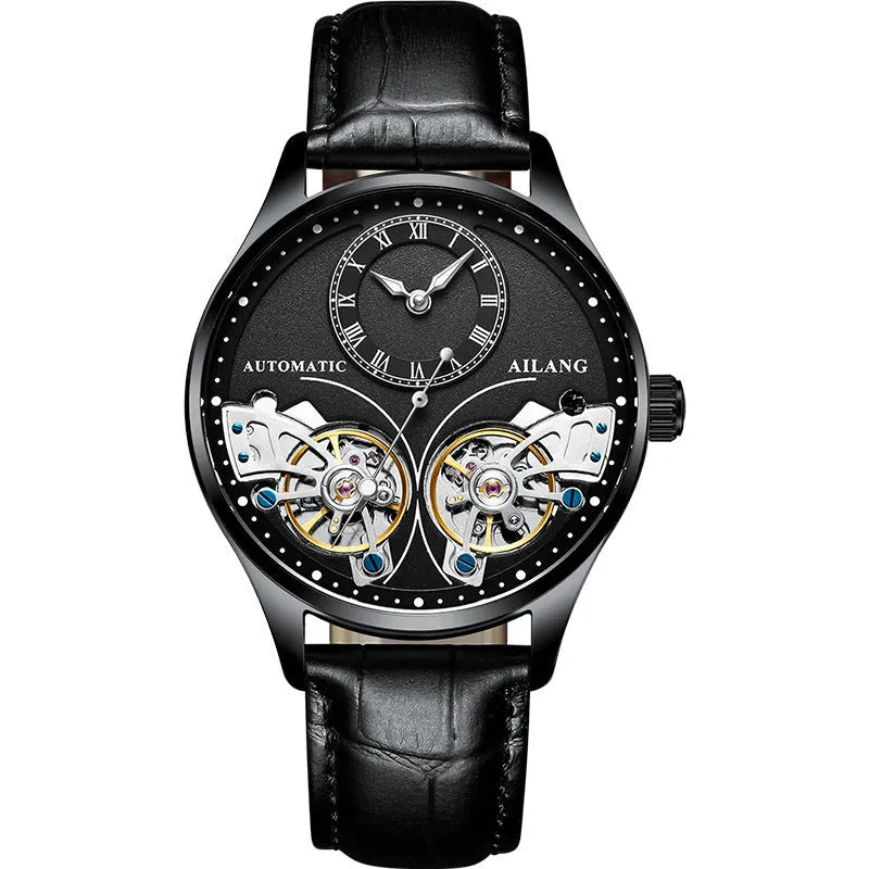 Seiko automatic men's watch with titanium case, tourbillon and moon phase complications on round face
