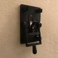 Retro-style decorative wall switch plate with mechanical switch, shown in white PLA material.