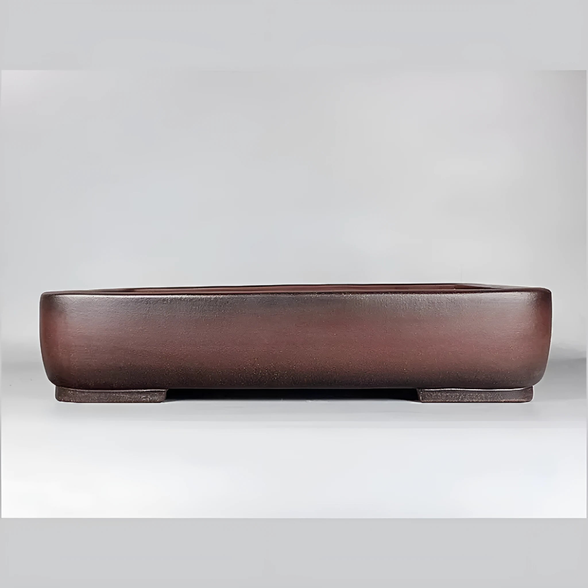 Rectangular antique purple clay flower pot with handmade finish