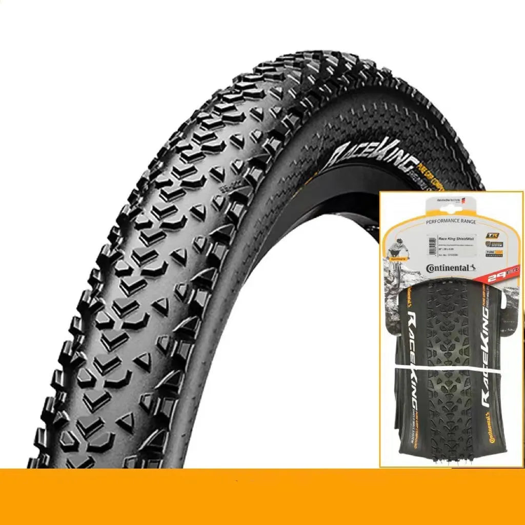 Mountain bike outer tyre showing yellow and white sidewall options for 26, 27.5, and 29-inch wheel sizes.