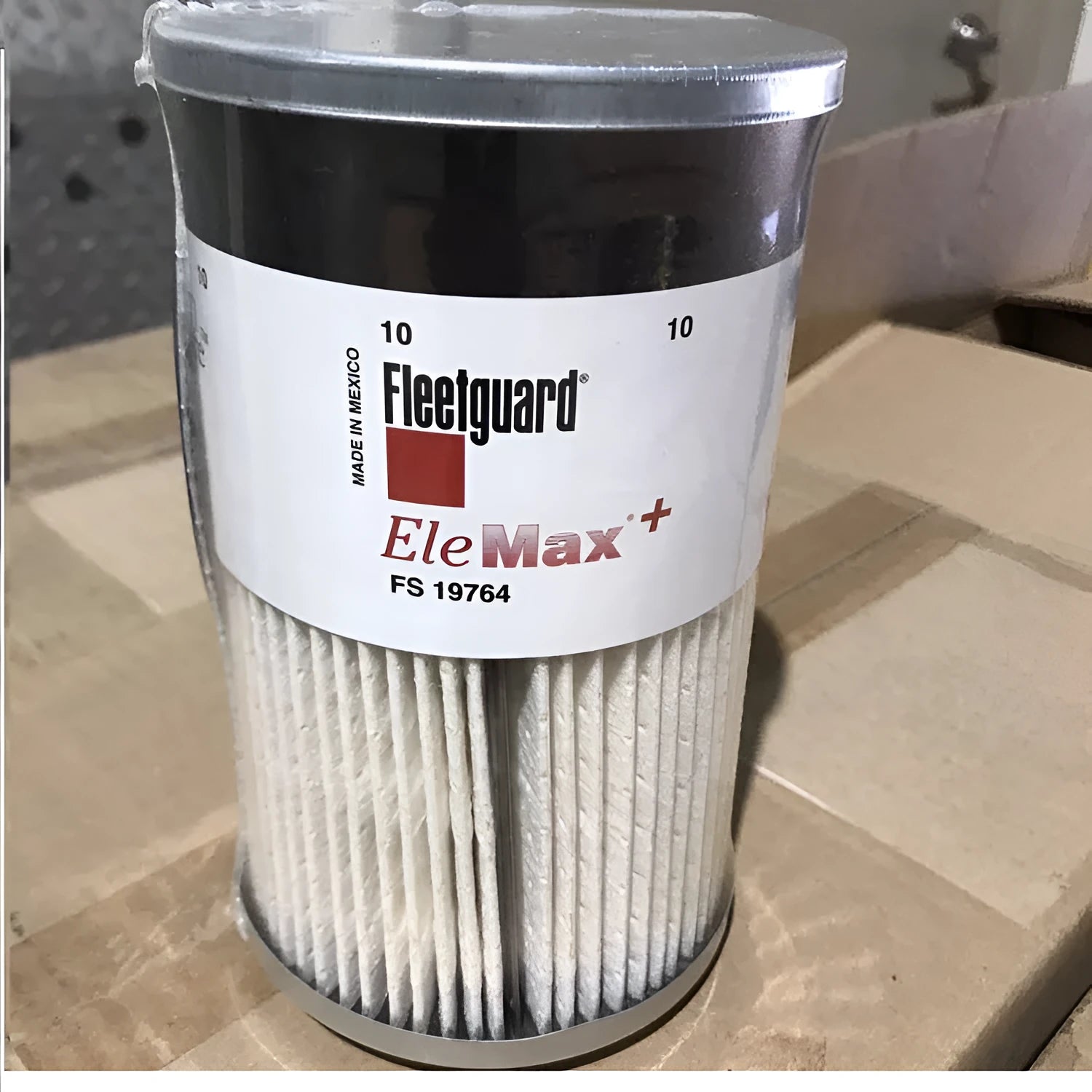 FS19764 diesel fuel filter for generator sets with folding paper element and 10mm connections