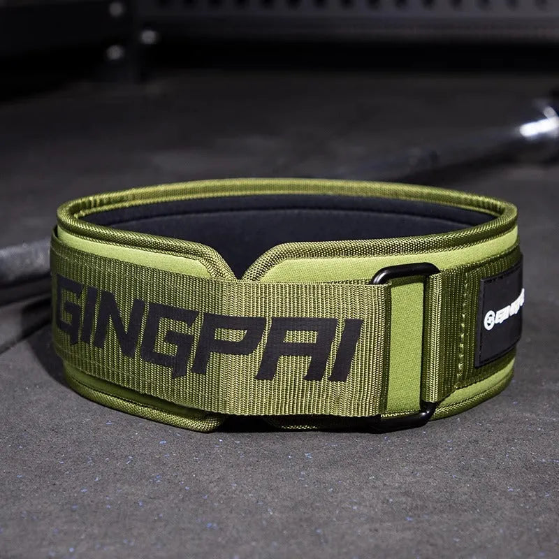 Powerlifting belt in multiple colours for abdominal support during squats, deadlifts, and bench press