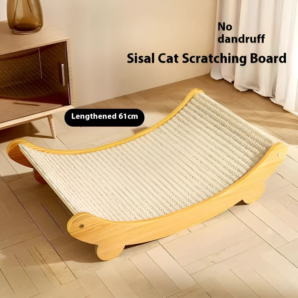 Sisal cat scratch board in natural pastoral style, available in small and large sizes