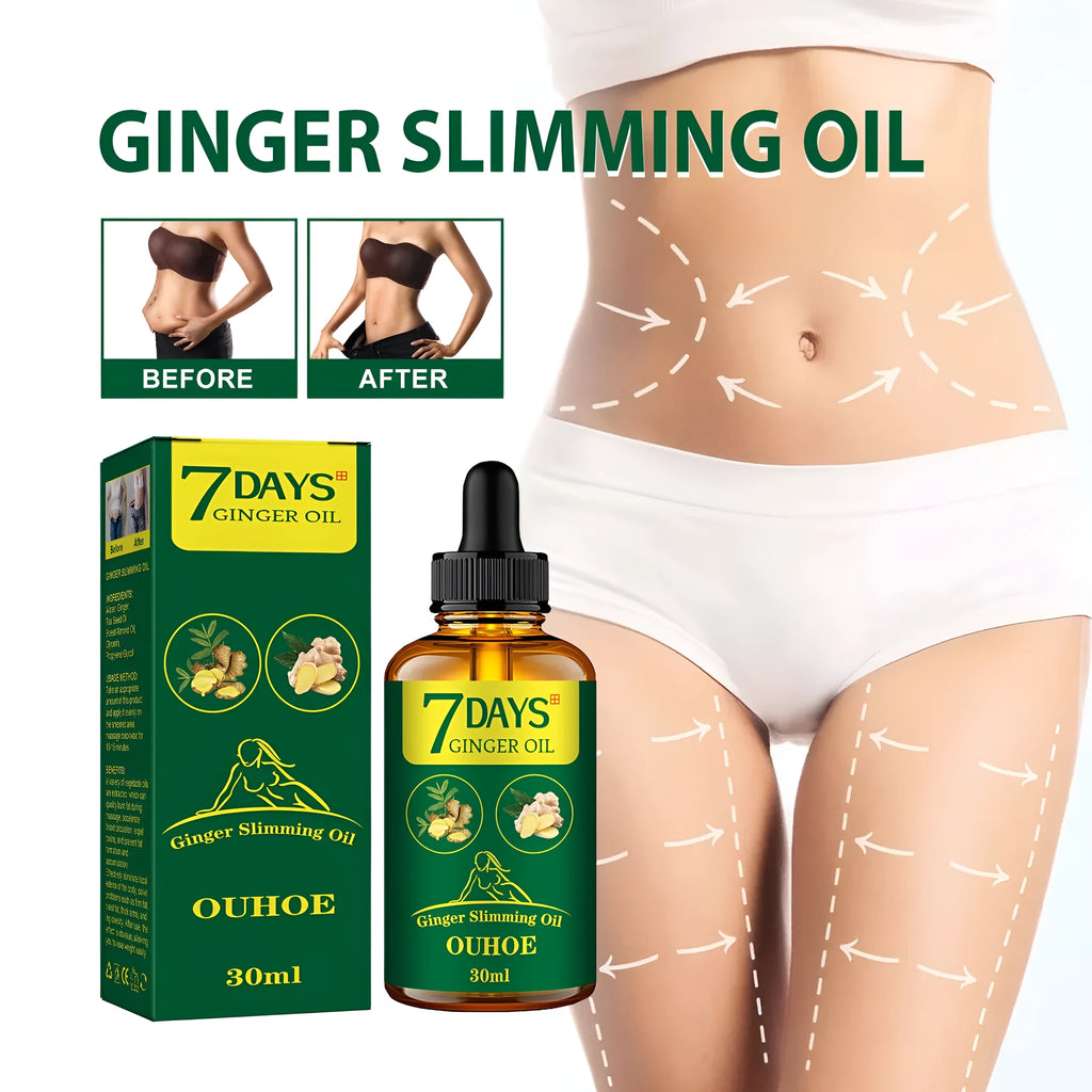 30ml ginger body shaping firming oil bottle for thigh slimming and muscle tone