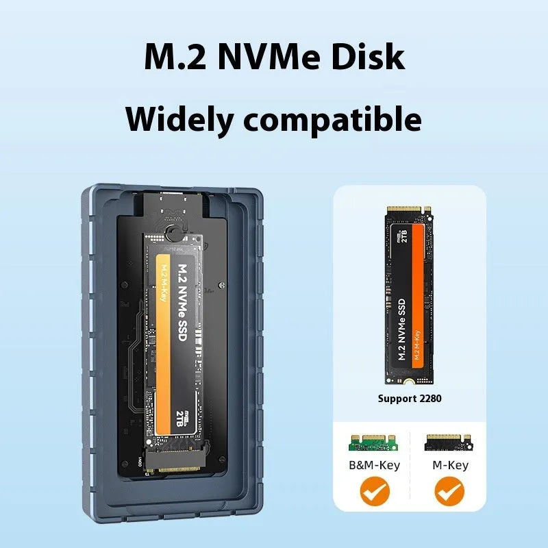 USB4 aluminium hard disk enclosure for NVMe M.2 SSDs with 40Gbps transfer speed