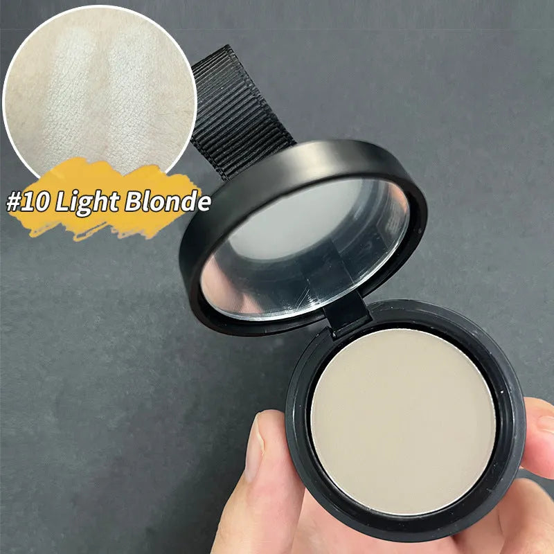 Hairline powder for shadow gap repair with 14 colour classifications including ash brown, auburn, black, and dark blonde