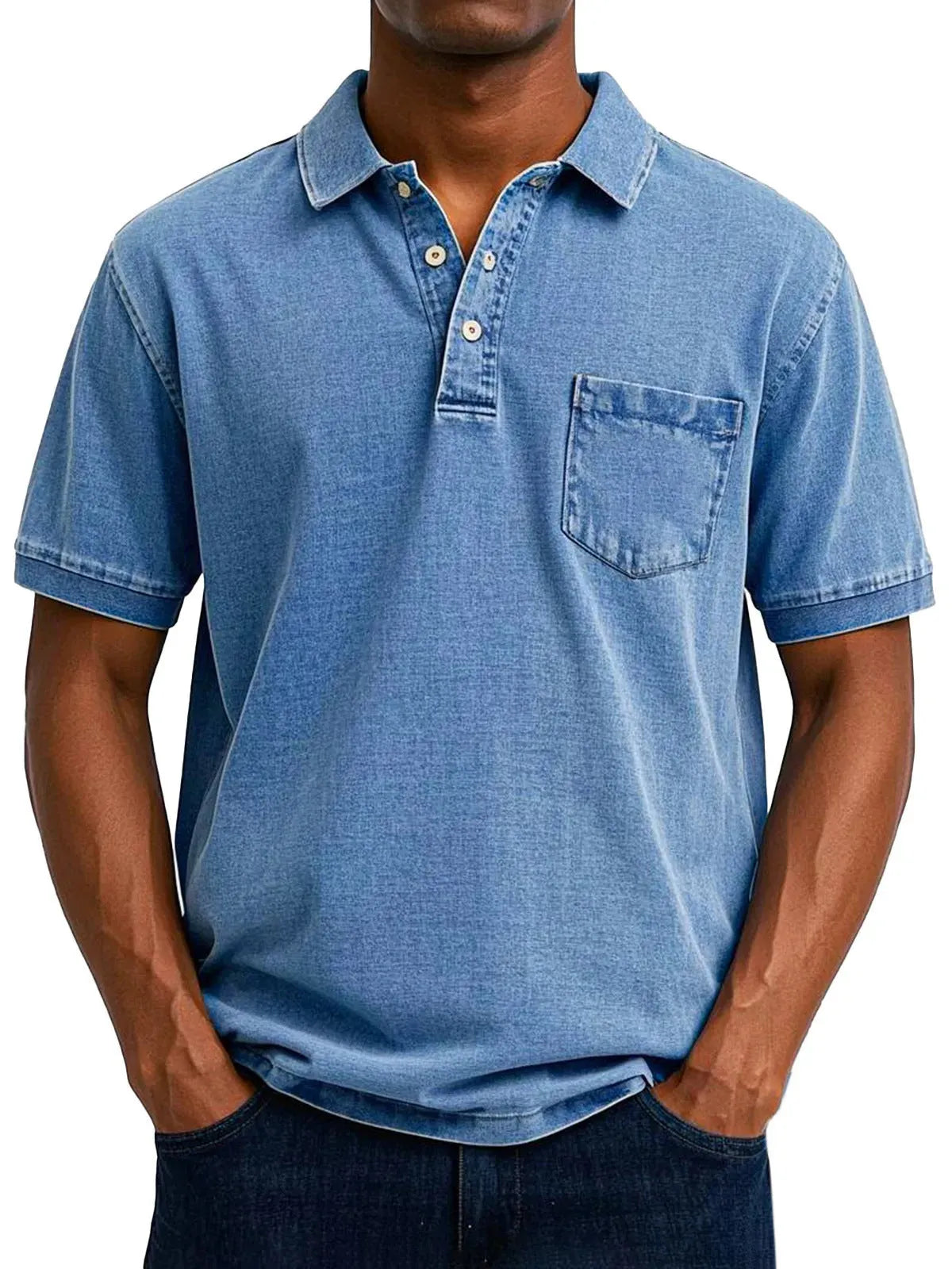 Plus size men's Korean style printed short sleeve shirt in lightweight polyester fabric