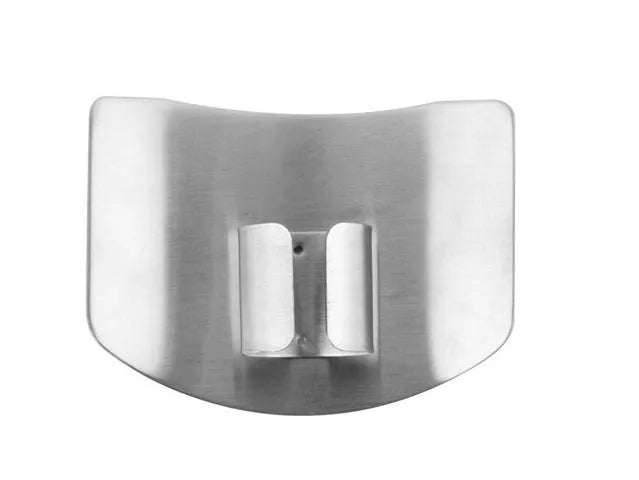 Stainless steel finger guard for kitchen safety during vegetable cutting and food preparation
