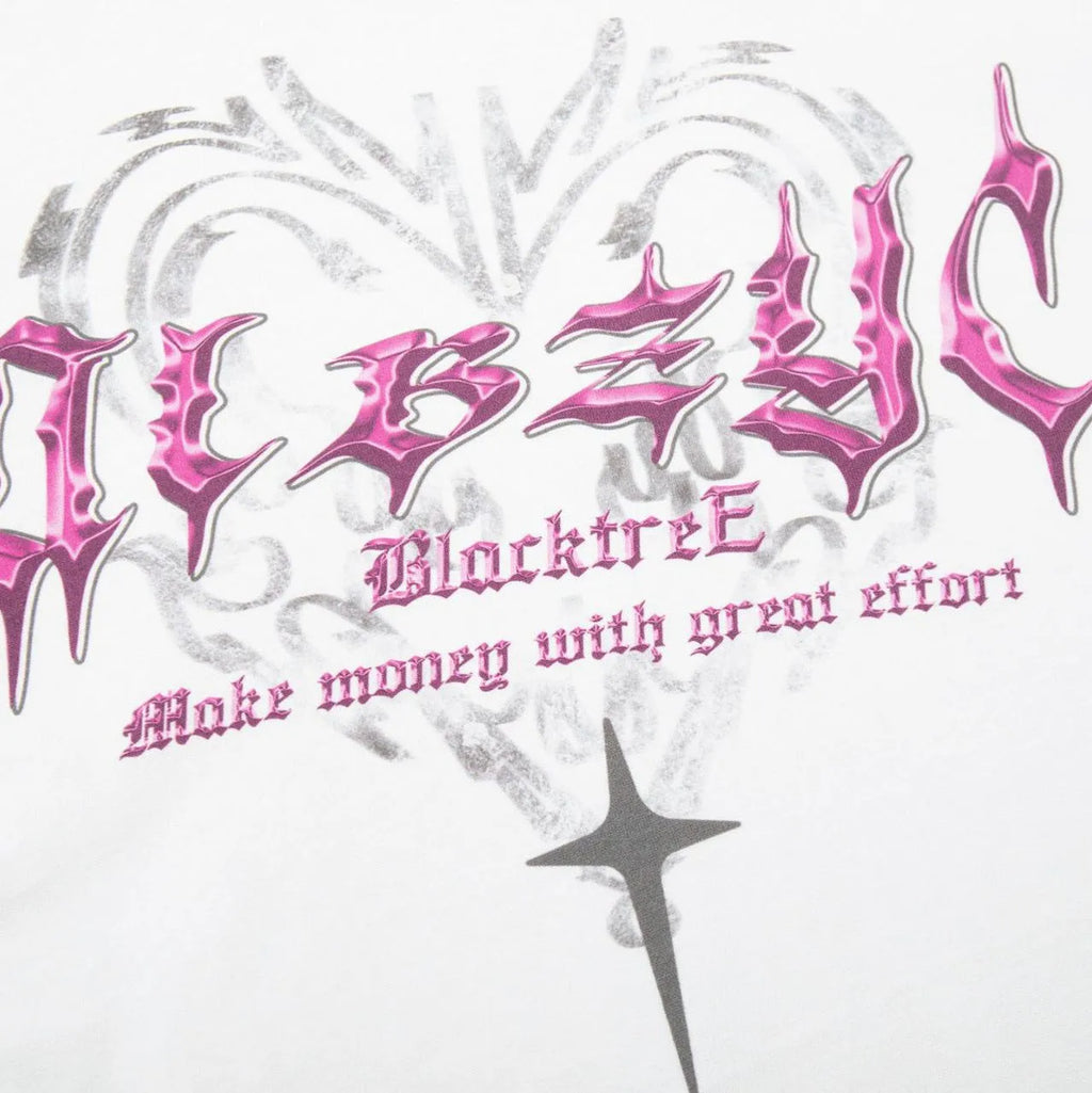 Men's black cotton T-shirt with a retro graphic print, showing loose fit and short sleeves.
