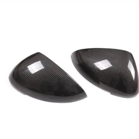 True carbon fibre rearview mirror covers for Porsche Macan with gloss black finish