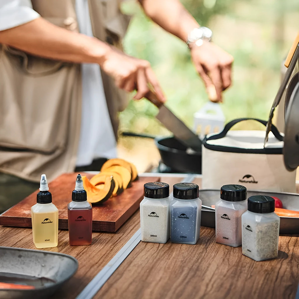 Naturehike six-piece PP plastic seasoning bottle set with modern simple styling