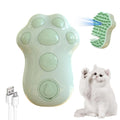 Self-cleaning cat steam brush with blue light and release button for pet grooming