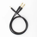 3.5mm stereo to two 6.5mm mono male audio cable with gold-plated connectors