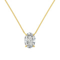 S925 sterling silver oval ice flower necklace in gold or platinum electroplated finish