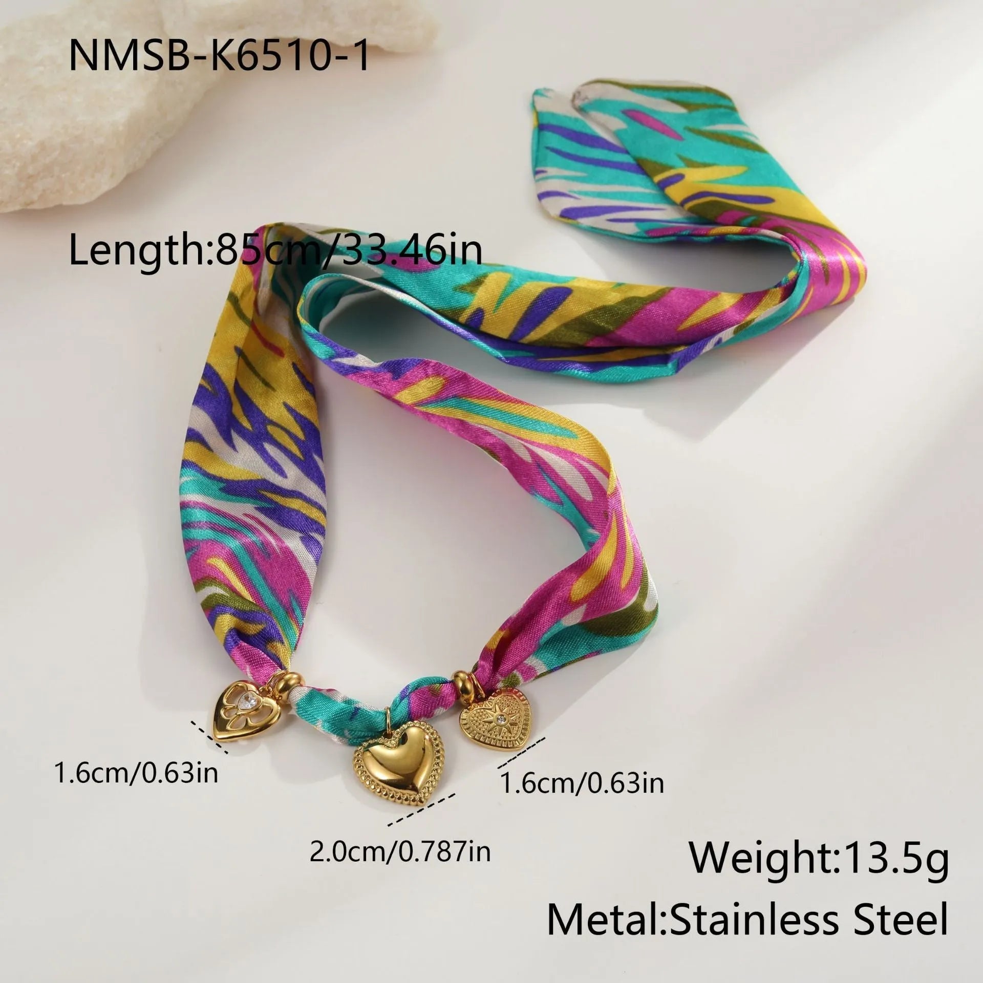 18K gold plated geometric pendant necklace and bracelet set on adjustable 41-50cm stainless steel chain
