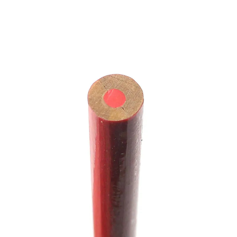 Ten red and blue two-colour round wooden carpenter's pencils for building site marking