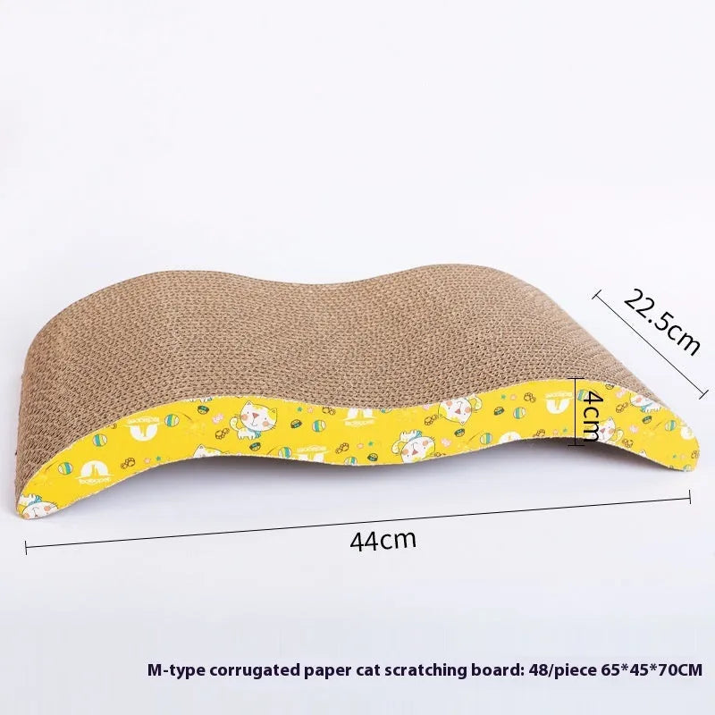 Cat scratch board with corrugated paper surface in simple style design