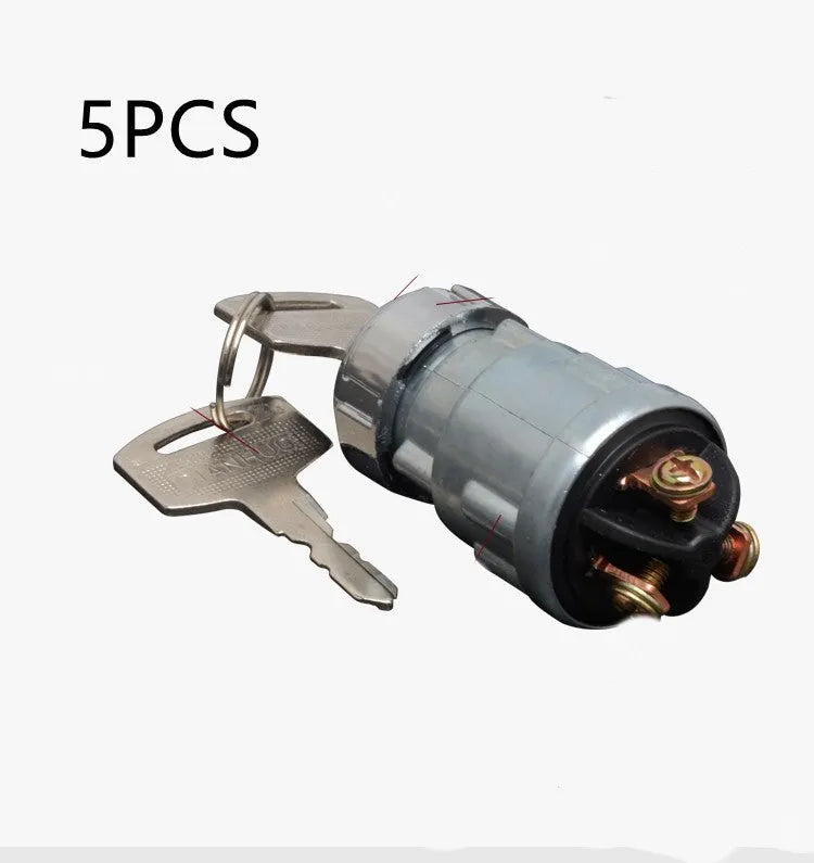Pure copper vehicle ignition switch with key for trucks, forklifts and agricultural machinery