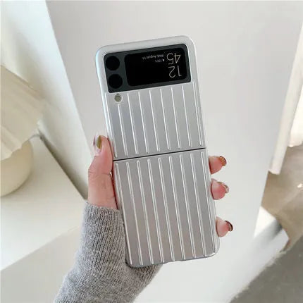 Samsung Z Flip3 ultra-thin flip phone case in black, red, pink, silver, gold, sky blue, and light green colours.