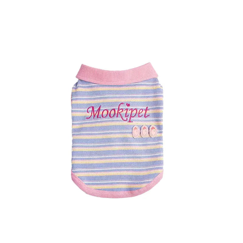 Pink purple soft fabric vest for small dogs with seven size options for autumn wear