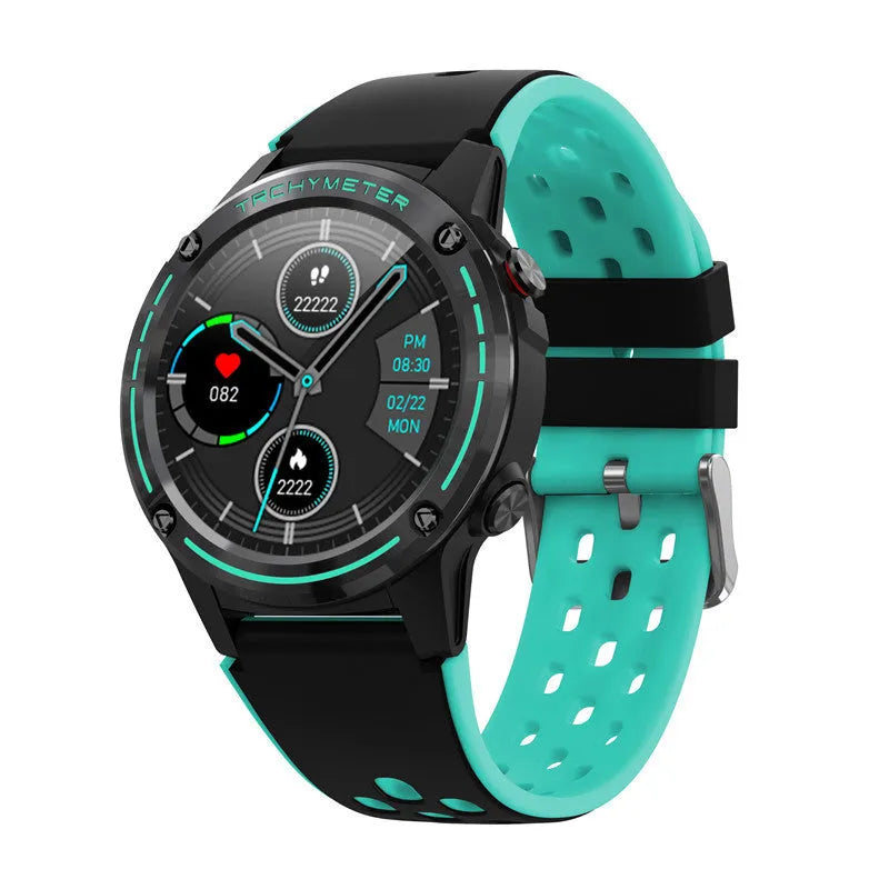 Smart watch for outdoor sports with 1.3 inch screen and silicone wristband in multiple colour options