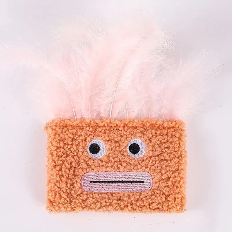 Funny big mouth explosion head shaped catnip plush toy in selected colour