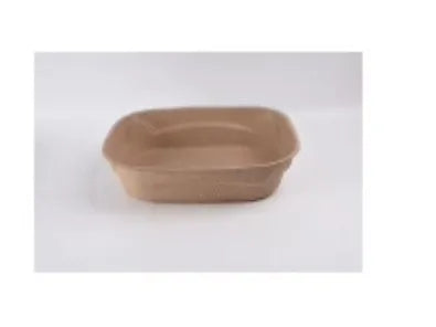 Brown disposable waterproof cat litter box with low sides, shown in three different size options.