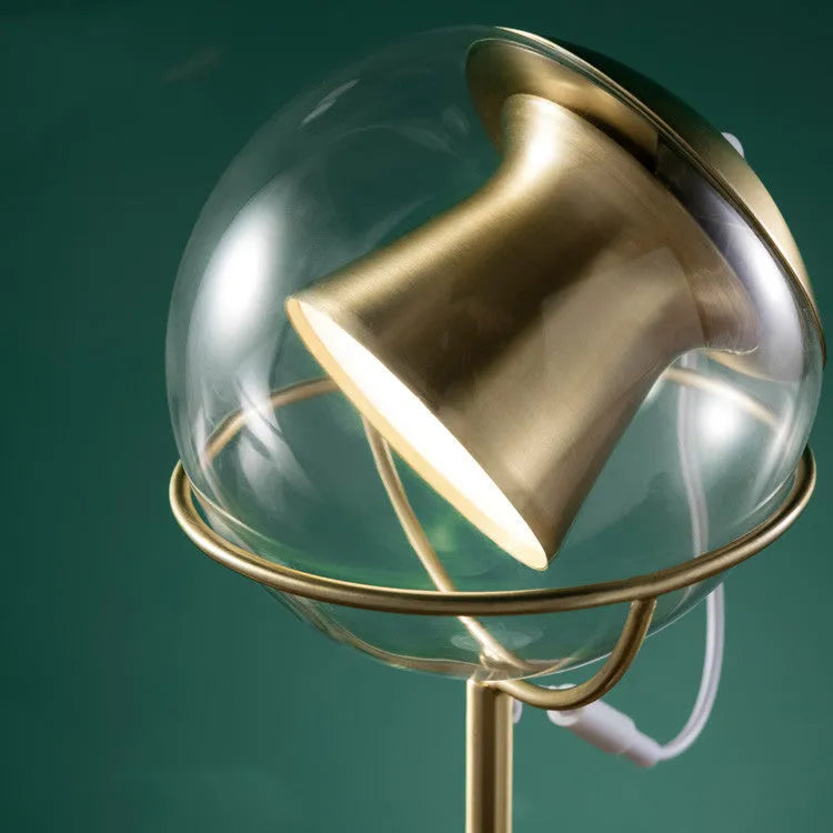 Modern glass lampshade desk lamp with touch dimmer switch showing adjustable 6W-10W power settings