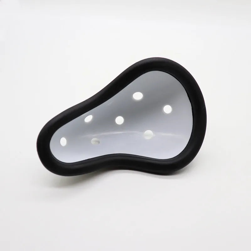 Rubber sports genital protector for adult and child sizes used in hockey, rugby, boxing and martial arts