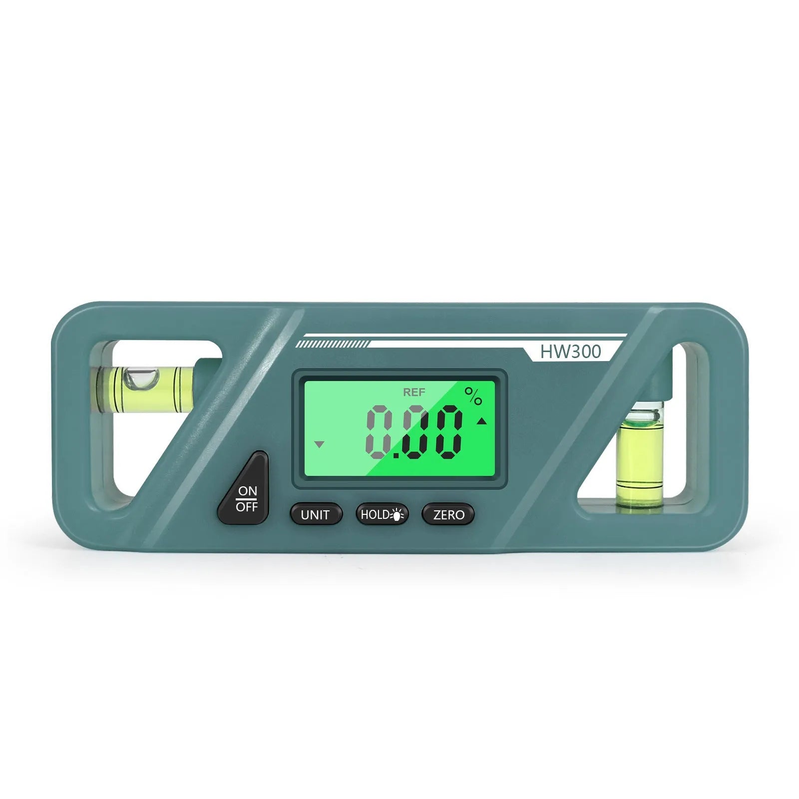 Digital magnetic inclinometer level gauge showing angle readout on display, placed on a metal surface.
