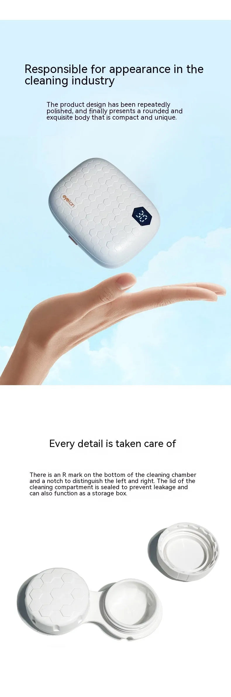 Automatic ultrasonic glasses cleaning machine in pearl white colour, compact plastic design