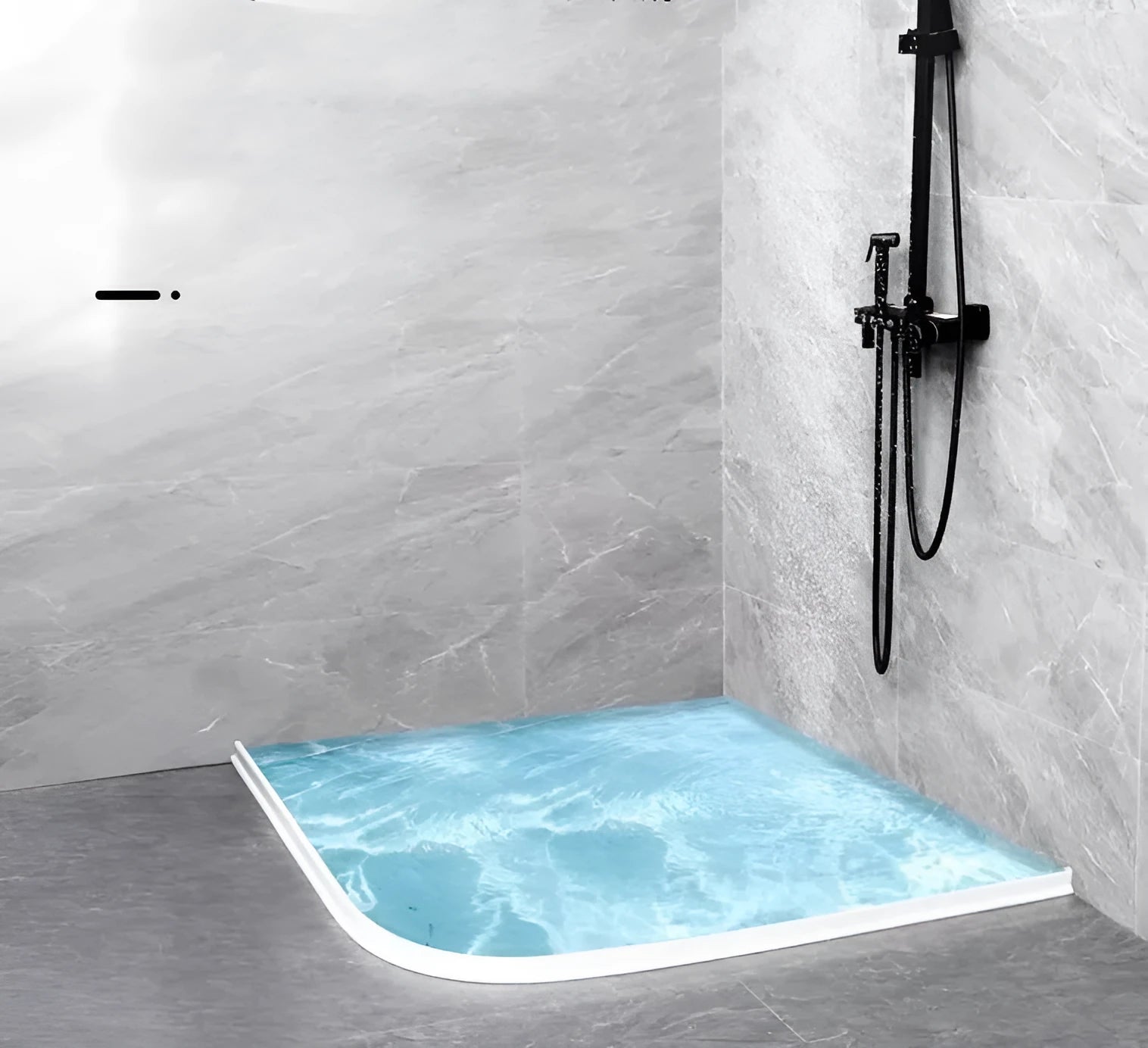 Flexible silicone bathroom waterproof strip for shower room dry wet separation in black colour
