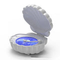 Retro vinyl record player shaped shell lamp in blue, purple colour options.