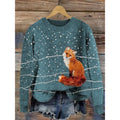 Little Flower digital printed floral pattern sweater in a round neck style.