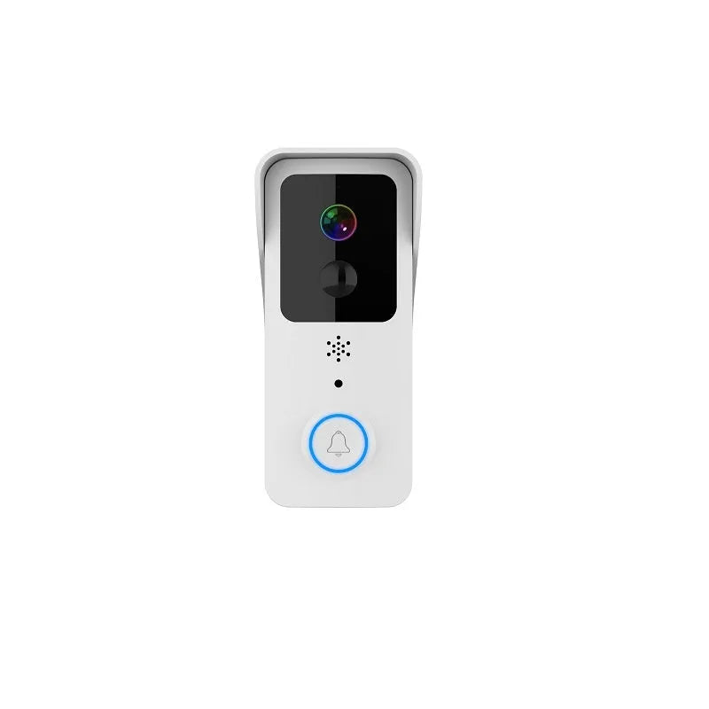 Black and white waterproof smart home visual doorbell with app connectivity for remote security monitoring