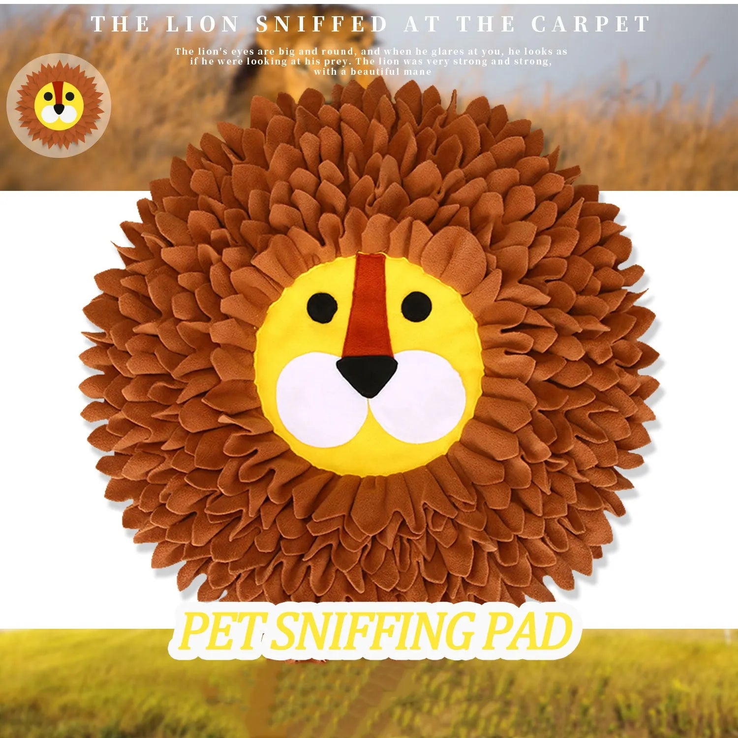 Brown Yizhiwen sniffing pad measuring 33cm for dogs and cats with food-hiding compartments