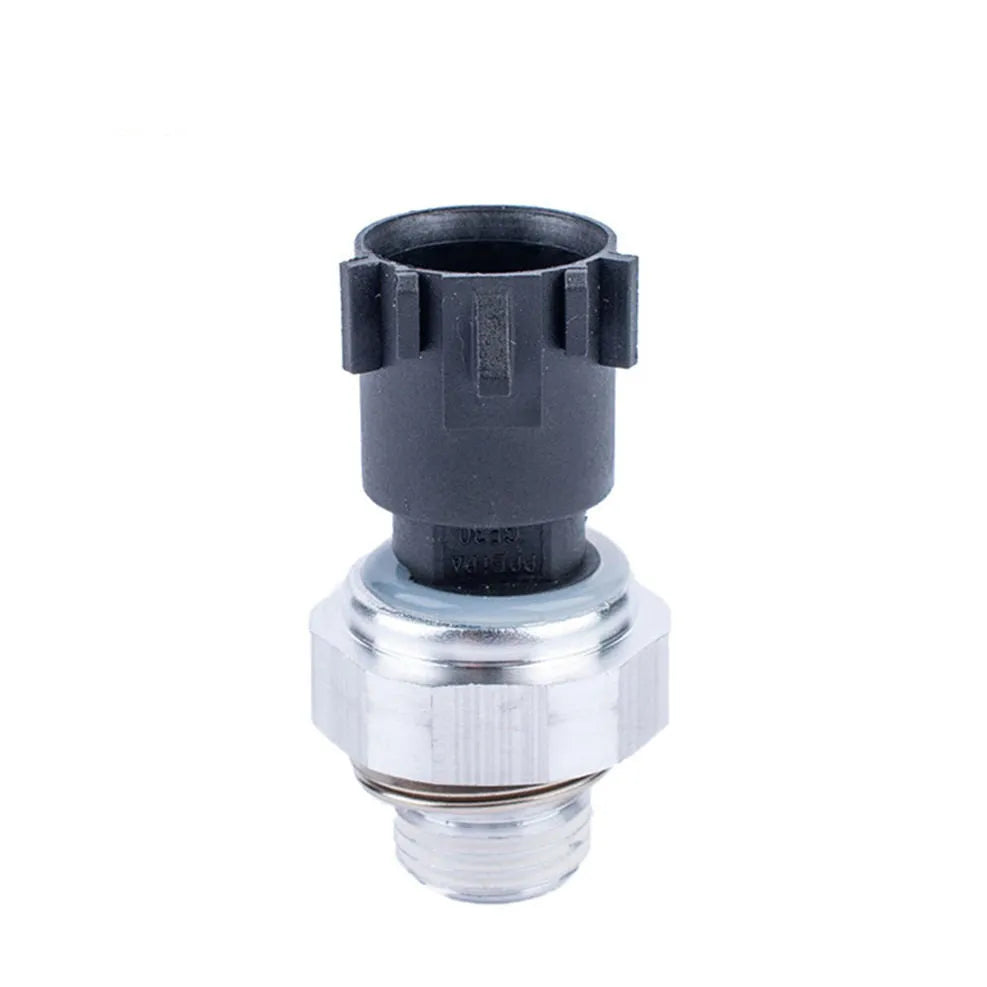Silver automobile fuel pressure sensor with metallic finish for vehicle fuel system