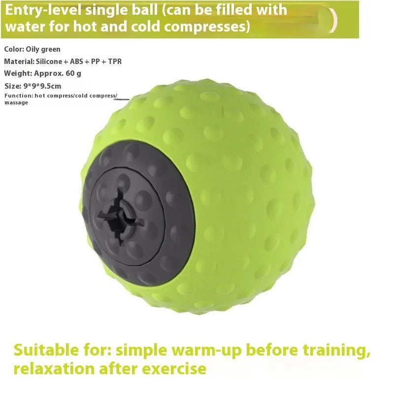 Dual ball massage therapy set for muscle relief with cold and hot compress functionality